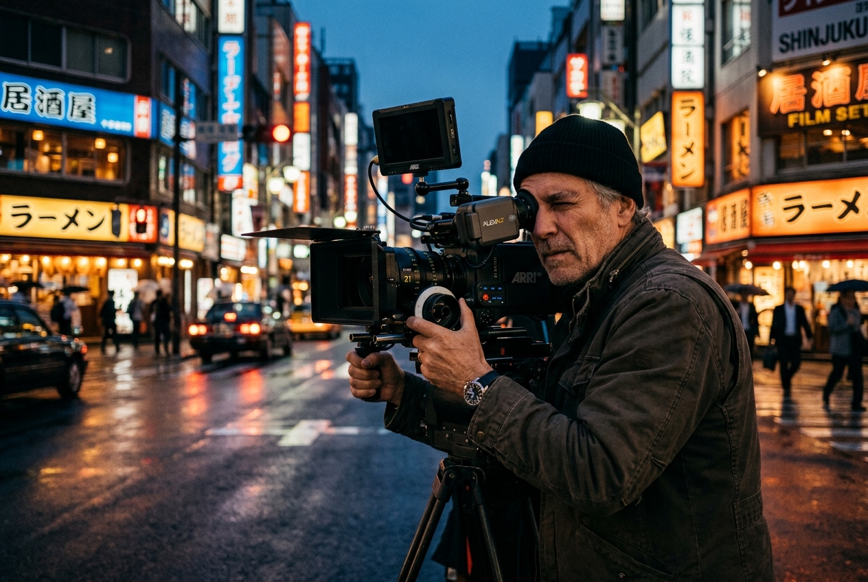 Director behind the scenes filming